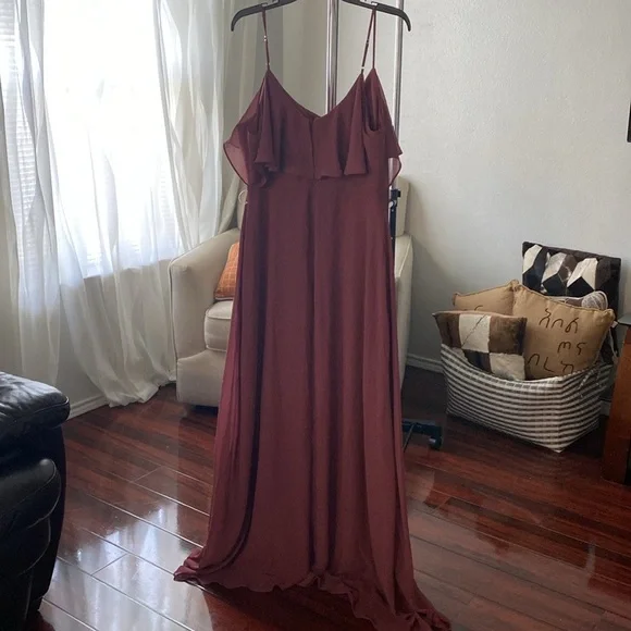 Birdy Grey Maxi Dress Large English red rose, Formal Bridesmaid Gown Pockets - Picture 2 of 8